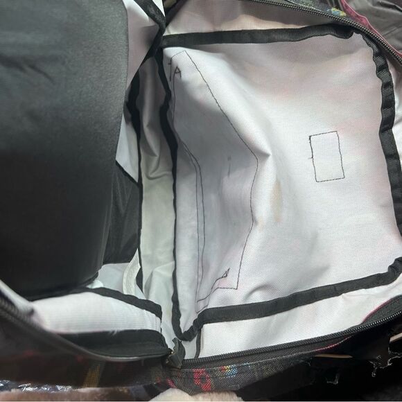 VANS BackPack BookBag Back To School Abstract Floral Leather Accent - Picture 8 of 10